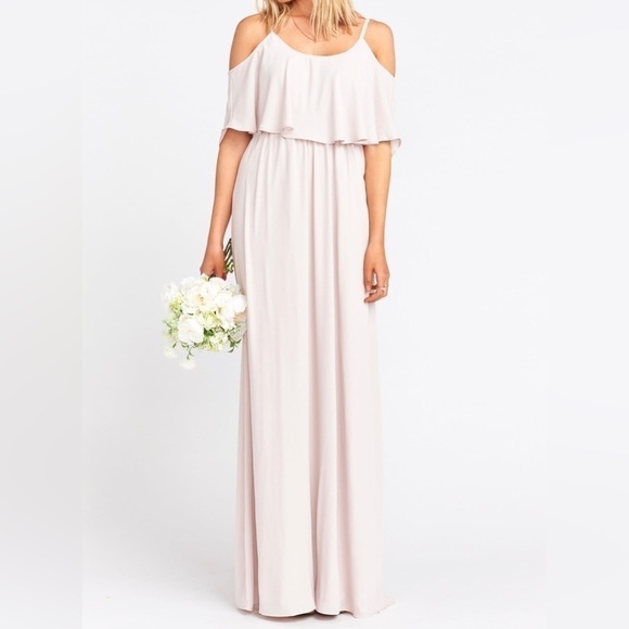 NWT Show Me Your MuMu Caitlin Ruffle Maxi Dress Show Me The Ring Crisp Sz Medium - Picture 1 of 5